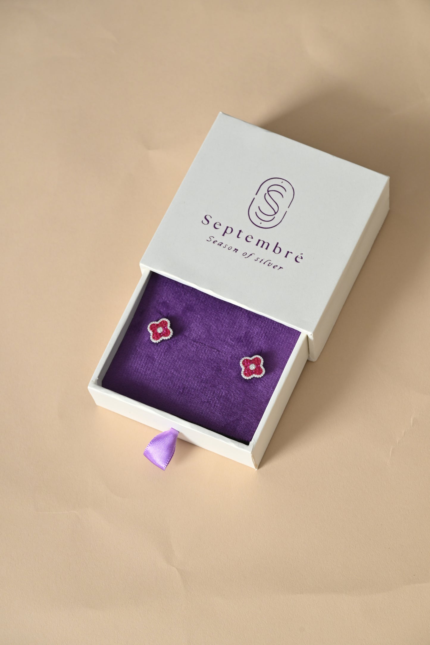 Silver RubyRoot Earrings